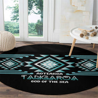 Aotearoa Atua Tangaroa Round Carpet Maori God Of The Sea Taniko Motifs