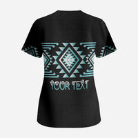 Aotearoa Atua Tangaroa Personalised Scrub Top Maori God Of The Sea Taniko Motifs