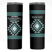 Aotearoa Atua Tangaroa Personalised Skinny Tumbler Maori God Of The Sea Taniko Motifs