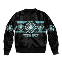 Aotearoa Atua Tangaroa Personalised Sleeve Zip Bomber Jacket Maori God Of The Sea Taniko Motifs