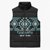 Aotearoa Atua Tangaroa Personalised Sleeveless Puffer Jacket Maori God Of The Sea Taniko Motifs