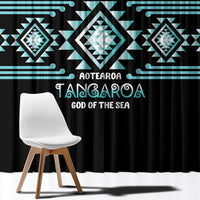 Aotearoa Atua Tangaroa Window Curtain Maori God Of The Sea Taniko Motifs