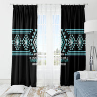Aotearoa Atua Tangaroa Window Curtain Maori God Of The Sea Taniko Motifs