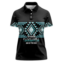Aotearoa Atua Tangaroa Personalised Women Polo Shirt Maori God Of The Sea Taniko Motifs