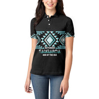 Aotearoa Atua Tangaroa Personalised Women Polo Shirt Maori God Of The Sea Taniko Motifs