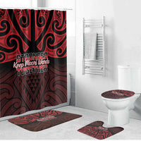 Keep Maori Wards New Zealand Bathroom Set Stronger Together Aotearoa Taniko - Polynesian Pride