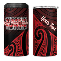 Personalised Keep Maori Wards New Zealand 4 in 1 Can Cooler Tumbler Stronger Together Aotearoa Taniko - Polynesian Pride