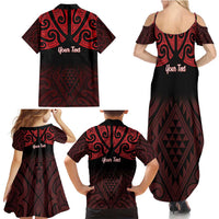 Personalised Keep Maori Wards New Zealand Family Matching Summer Maxi Dress and Hawaiian Shirt Stronger Together Aotearoa Taniko - Polynesian Pride