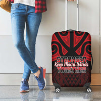 Keep Maori Wards New Zealand Luggage Cover Stronger Together Aotearoa Taniko - Polynesian Pride