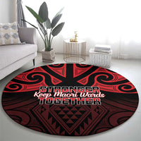 Keep Maori Wards New Zealand Round Carpet Stronger Together Aotearoa Taniko - Polynesian Pride