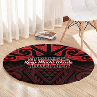 Keep Maori Wards New Zealand Round Carpet Stronger Together Aotearoa Taniko - Polynesian Pride