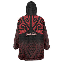 Personalised Keep Maori Wards New Zealand Wearable Blanket Hoodie Stronger Together Aotearoa Taniko - Polynesian Pride