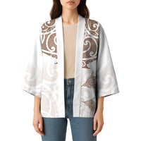 New Zealand Manta Ray Tattoo Kimono Aotearoa Maori Haehae Beige - Polynesian Pride