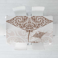New Zealand Manta Ray Tattoo Tablecloth Aotearoa Maori Haehae Beige - Polynesian Pride