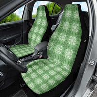 Green Hawaiian Quilt Car Seat Cover Hawaii Pineapple Monstera Palaka Motifs - Polynesian Pride
