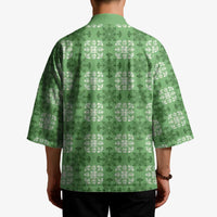 Green Hawaiian Quilt Kimono Hawaii Pineapple Monstera Palaka Motifs - Polynesian Pride