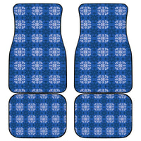 Royal Blue Hawaiian Quilt Car Mats Hawaii Pineapple Monstera Palaka Motifs - Polynesian Pride