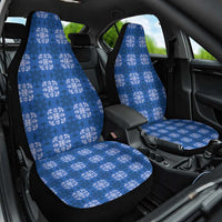 Royal Blue Hawaiian Quilt Car Seat Cover Hawaii Pineapple Monstera Palaka Motifs - Polynesian Pride