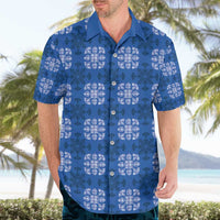 Royal Blue Hawaiian Quilt Hawaiian Shirt Hawaii Pineapple Monstera Palaka Motifs - Polynesian Pride