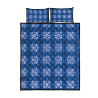 Royal Blue Hawaiian Quilt Quilt Bed Set Hawaii Pineapple Monstera Palaka Motifs - Polynesian Pride