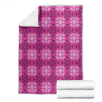 Pink Hawaiian Quilt Blanket Hawaii Pineapple Monstera Palaka Motifs LT14 - Polynesian Pride