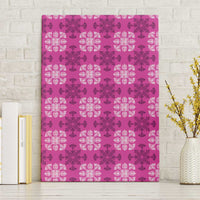 Pink Hawaiian Quilt Canvas Wall Art Hawaii Pineapple Monstera Palaka Motifs LT14 Without Frame Pink - Polynesian Pride