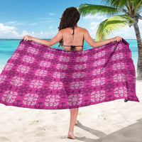 Pink Hawaiian Quilt Sarong Hawaii Pineapple Monstera Palaka Motifs - Polynesian Pride