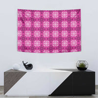 Pink Hawaiian Quilt Tapestry Hawaii Pineapple Monstera Palaka Motifs LT14 - Polynesian Pride
