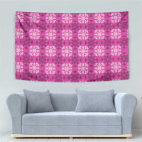 Pink Hawaiian Quilt Tapestry Hawaii Pineapple Monstera Palaka Motifs LT14 - Polynesian Pride