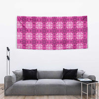 Pink Hawaiian Quilt Tapestry Hawaii Pineapple Monstera Palaka Motifs LT14 - Polynesian Pride