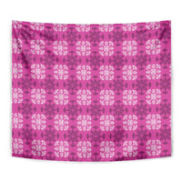 Pink Hawaiian Quilt Tapestry Hawaii Pineapple Monstera Palaka Motifs LT14 - Polynesian Pride