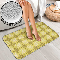 Yellow Hawaiian Quilt Bathroom Set Hawaii Pineapple Monstera Palaka Motifs - Polynesian Pride