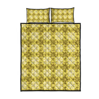 Yellow Hawaiian Quilt Quilt Bed Set Hawaii Pineapple Monstera Palaka Motifs - Polynesian Pride