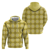 Yellow Hawaiian Quilt Zip Hoodie Hawaii Pineapple Monstera Palaka Motifs - Polynesian Pride