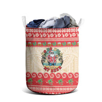 Mele Kalikimaka Hawaii Laundry Basket Funny Beer-Loving Santa Hawaiian Tropical - Polynesian Pride