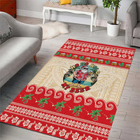 Mele Kalikimaka Hawaii Area Rug Funny Beer-Loving Santa Hawaiian Tropical - Polynesian Pride