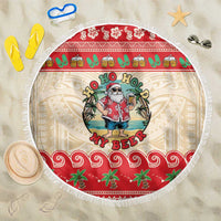 Mele Kalikimaka Hawaii Beach Blanket Funny Beer-Loving Santa Hawaiian Tropical - Polynesian Pride