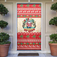 Mele Kalikimaka Hawaii Door Cover Funny Beer-Loving Santa Hawaiian Tropical - Polynesian Pride
