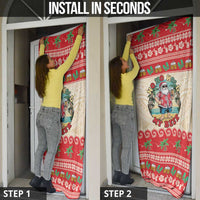 Mele Kalikimaka Hawaii Door Cover Funny Beer-Loving Santa Hawaiian Tropical - Polynesian Pride