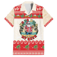 Mele Kalikimaka Hawaii Family Matching Off The Shoulder Long Sleeve Dress and Hawaiian Shirt Funny Beer-Loving Santa Hawaiian Tropical - Polynesian Pride