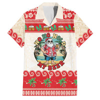 Mele Kalikimaka Hawaii Family Matching Off Shoulder Short Dress and Hawaiian Shirt Funny Beer-Loving Santa Hawaiian Tropical - Polynesian Pride