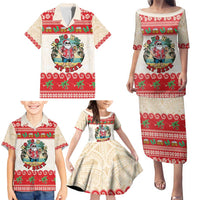 Mele Kalikimaka Hawaii Family Matching Puletasi and Hawaiian Shirt Funny Beer-Loving Santa Hawaiian Tropical - Polynesian Pride