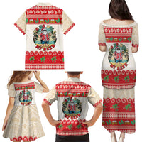 Mele Kalikimaka Hawaii Family Matching Puletasi and Hawaiian Shirt Funny Beer-Loving Santa Hawaiian Tropical - Polynesian Pride