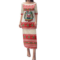 Mele Kalikimaka Hawaii Family Matching Puletasi and Hawaiian Shirt Funny Beer-Loving Santa Hawaiian Tropical - Polynesian Pride