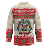 Mele Kalikimaka Hawaii Hockey Jersey Funny Beer-Loving Santa Hawaiian Tropical - Polynesian Pride