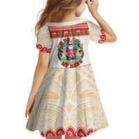 Mele Kalikimaka Hawaii Kid Short Sleeve Dress Funny Beer-Loving Santa Hawaiian Tropical - Polynesian Pride