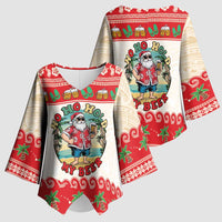 Mele Kalikimaka Hawaii Kimono Sleeve Blouse Funny Beer-Loving Santa Hawaiian Tropical - Polynesian Pride