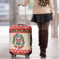 Mele Kalikimaka Hawaii Luggage Cover Funny Beer-Loving Santa Hawaiian Tropical - Polynesian Pride