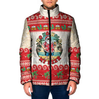 Mele Kalikimaka Hawaii Padded Jacket Funny Beer-Loving Santa Hawaiian Tropical - Polynesian Pride