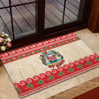 Mele Kalikimaka Hawaii Rubber Doormat Funny Beer-Loving Santa Hawaiian Tropical - Polynesian Pride